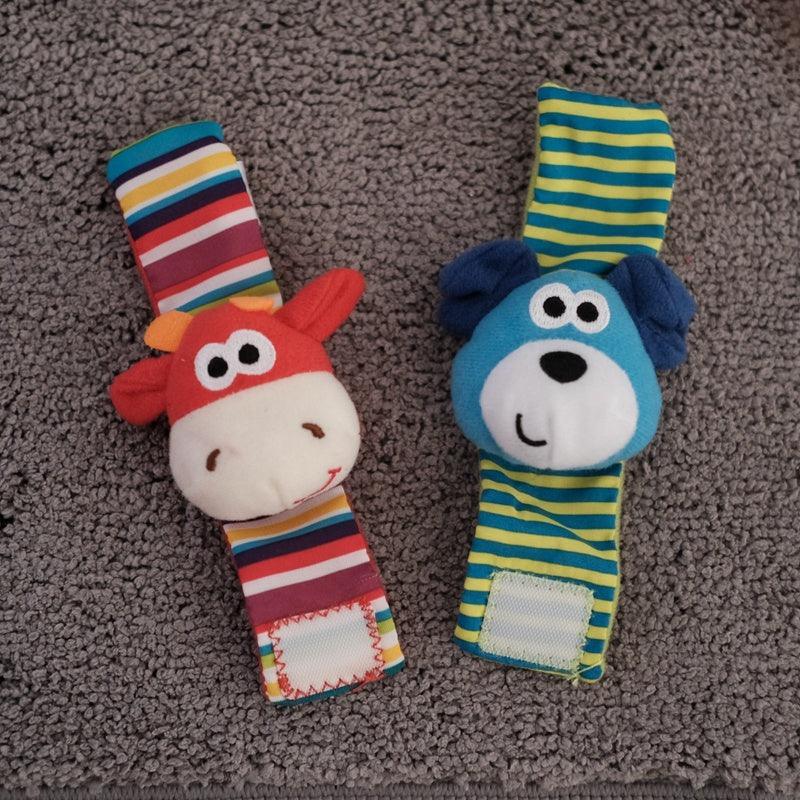 0-12 Months Soft Animal Rattle Infant Newborn Plush Sock Baby Toy Wrist Strap Baby Foot Socks - fadidesign