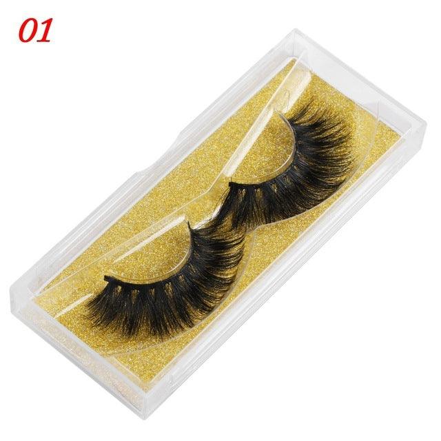 100% Mink Eyelashes 25mm Wispy Fluffy Fake Lashes - fadidesign