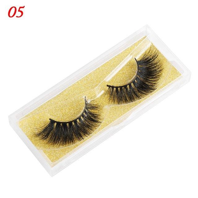 100% Mink Eyelashes 25mm Wispy Fluffy Fake Lashes - fadidesign