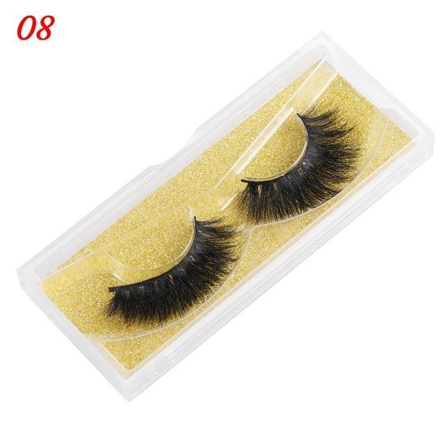 100% Mink Eyelashes 25mm Wispy Fluffy Fake Lashes - fadidesign