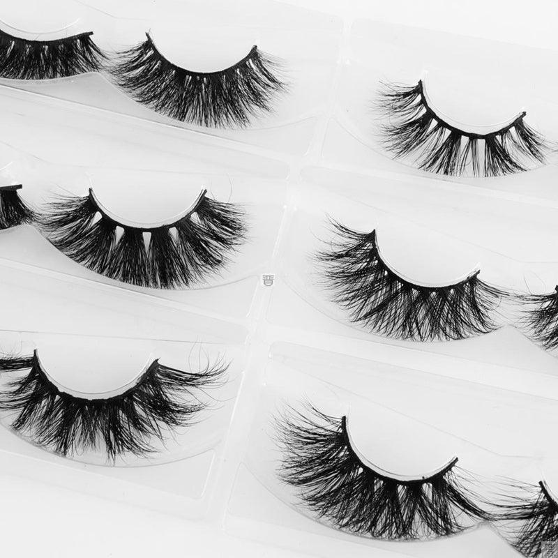 100% Mink Eyelashes 25mm Wispy Fluffy Fake Lashes - fadidesign