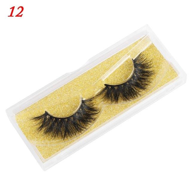 100% Mink Eyelashes 25mm Wispy Fluffy Fake Lashes - fadidesign