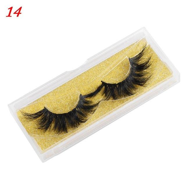 100% Mink Eyelashes 25mm Wispy Fluffy Fake Lashes - fadidesign