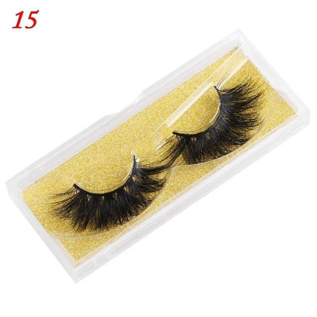 100% Mink Eyelashes 25mm Wispy Fluffy Fake Lashes - fadidesign