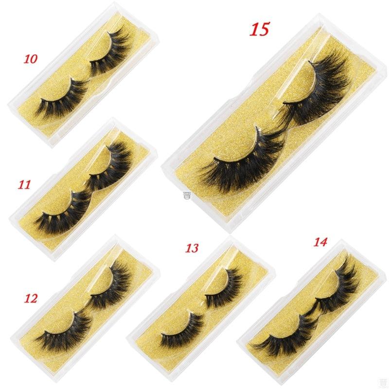 100% Mink Eyelashes 25mm Wispy Fluffy Fake Lashes - fadidesign