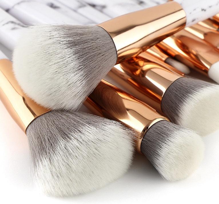 11 sets of marble makeup brush with makeup brush beauty makeup kit 11 makeup brush sets - fadidesign