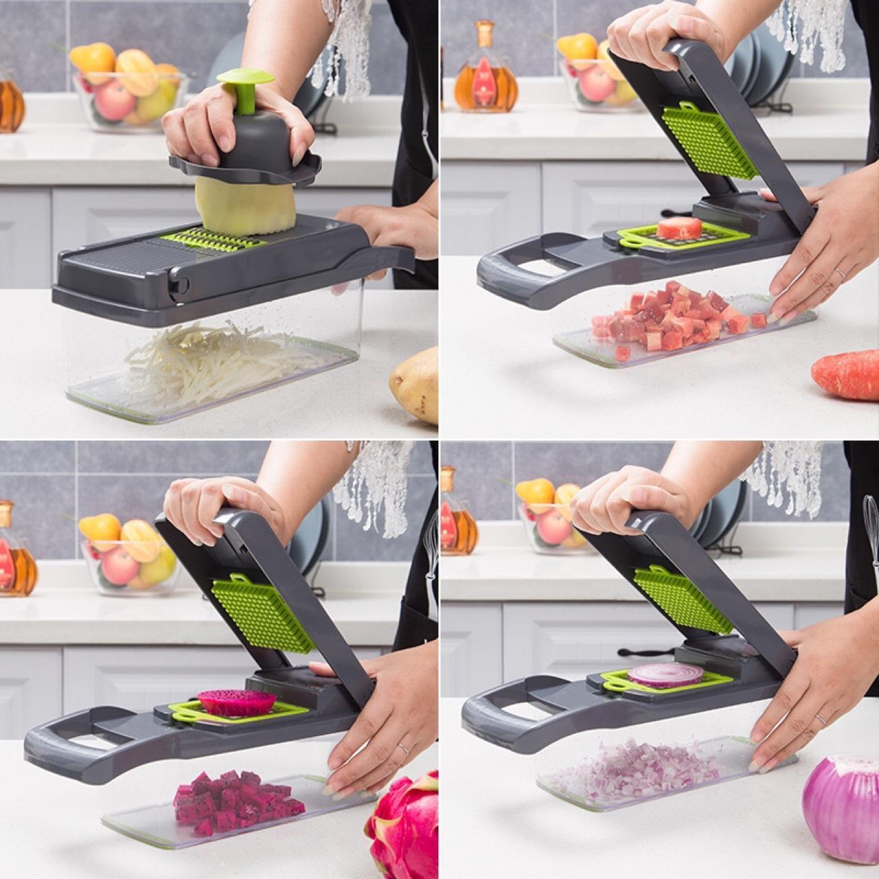 12 In 1 Manual Vegetable Chopper Kitchen Gadgets Food Chopper Onion Cutter Vegetable Slicer - fadidesign