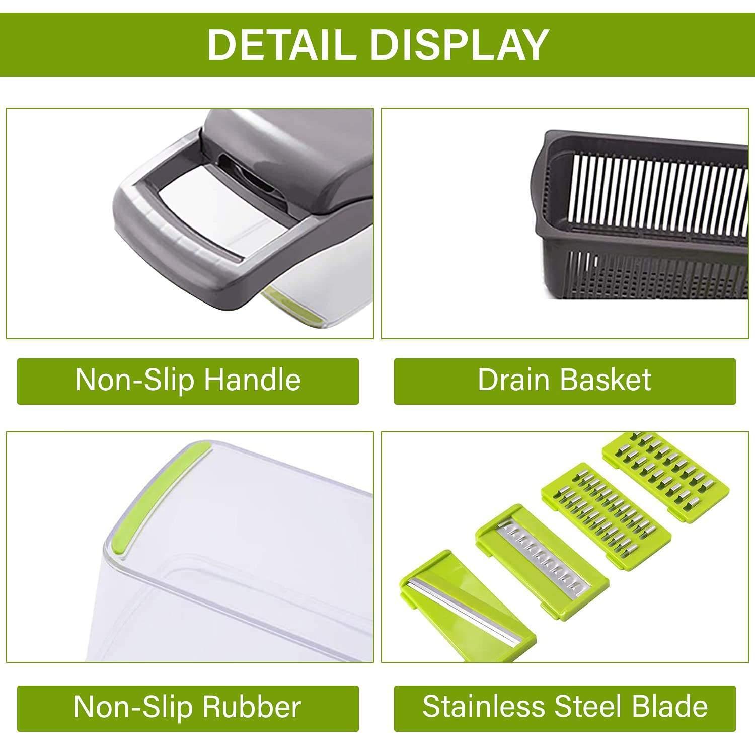 12 In 1 Manual Vegetable Chopper Kitchen Gadgets Food Chopper Onion Cutter Vegetable Slicer - fadidesign