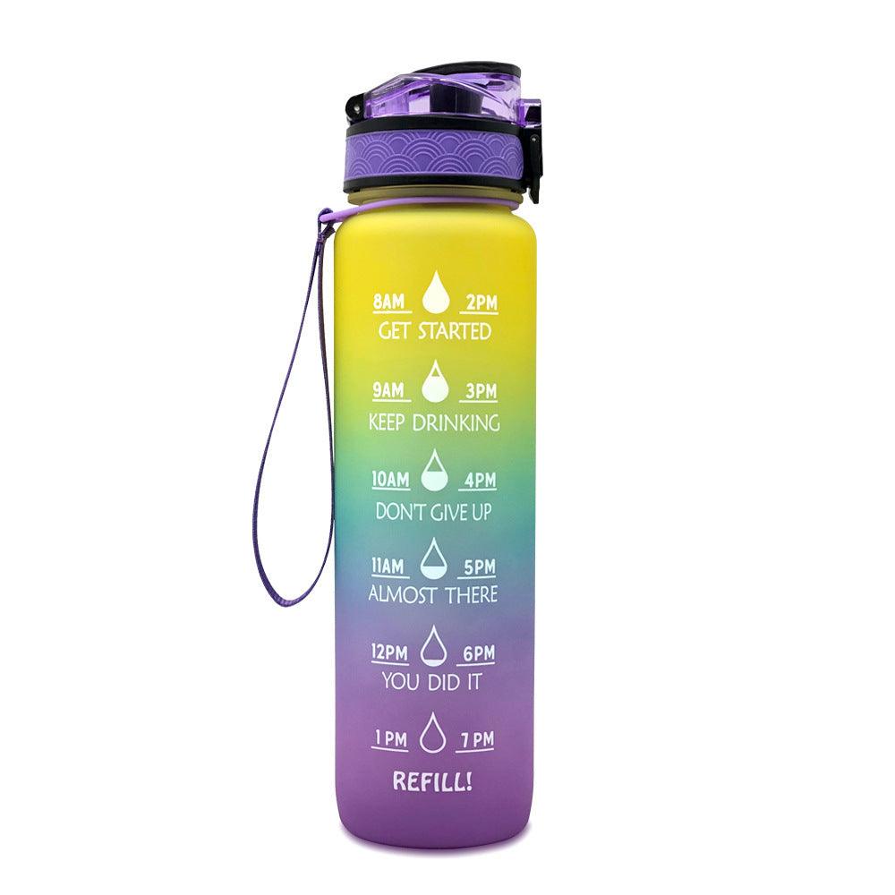 1L Tritan Water Bottle With Time Marker Bounce Cover Motivational Water Bottle Cycling Leakproof Cup For Sports Fitness Bottles - fadidesign