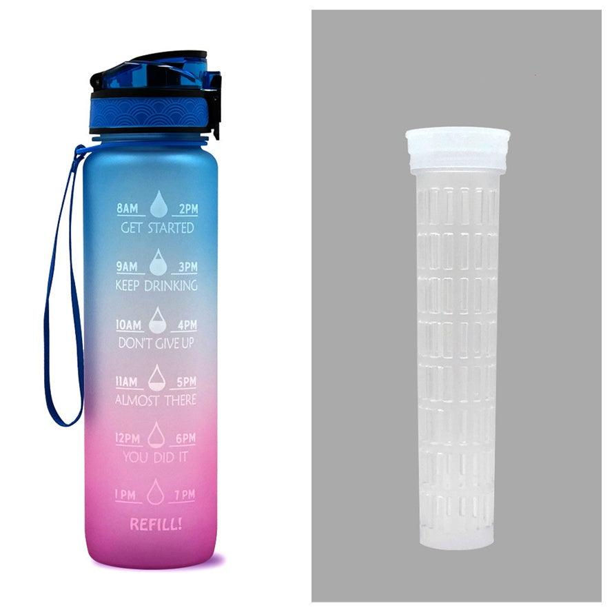 1L Tritan Water Bottle With Time Marker Bounce Cover Motivational Water Bottle Cycling Leakproof Cup For Sports Fitness Bottles - fadidesign