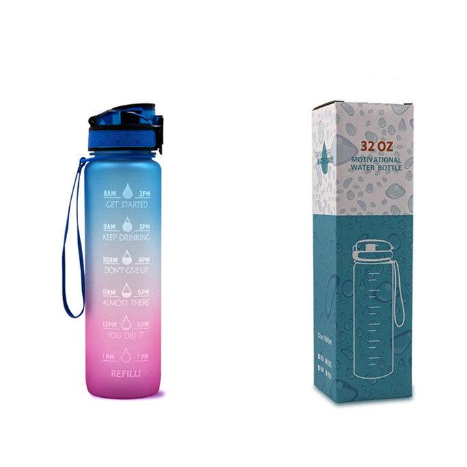 1L Tritan Water Bottle With Time Marker Bounce Cover Motivational Water Bottle Cycling Leakproof Cup For Sports Fitness Bottles - fadidesign