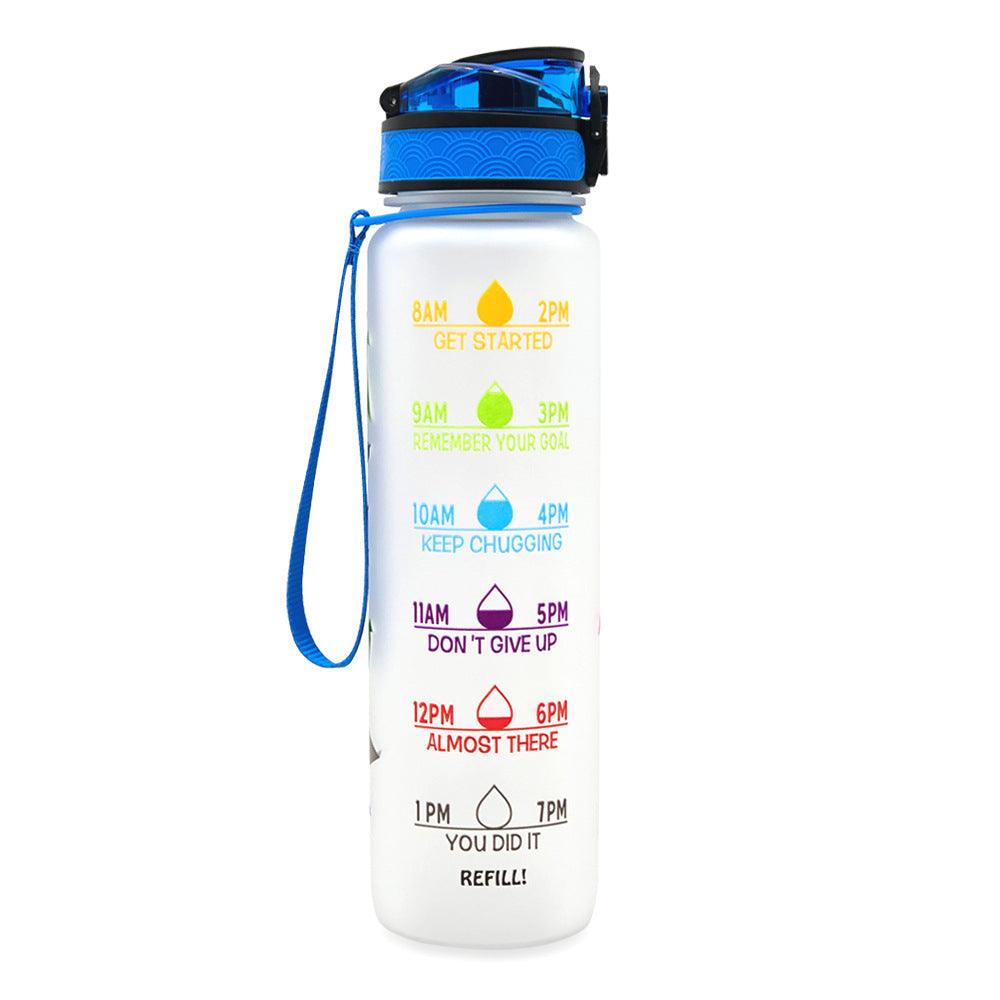 1L Tritan Water Bottle With Time Marker Bounce Cover Motivational Water Bottle Cycling Leakproof Cup For Sports Fitness Bottles - fadidesign