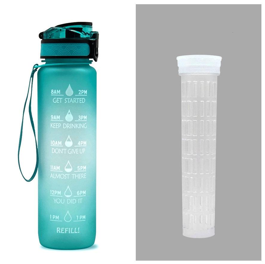 1L Tritan Water Bottle With Time Marker Bounce Cover Motivational Water Bottle Cycling Leakproof Cup For Sports Fitness Bottles - fadidesign