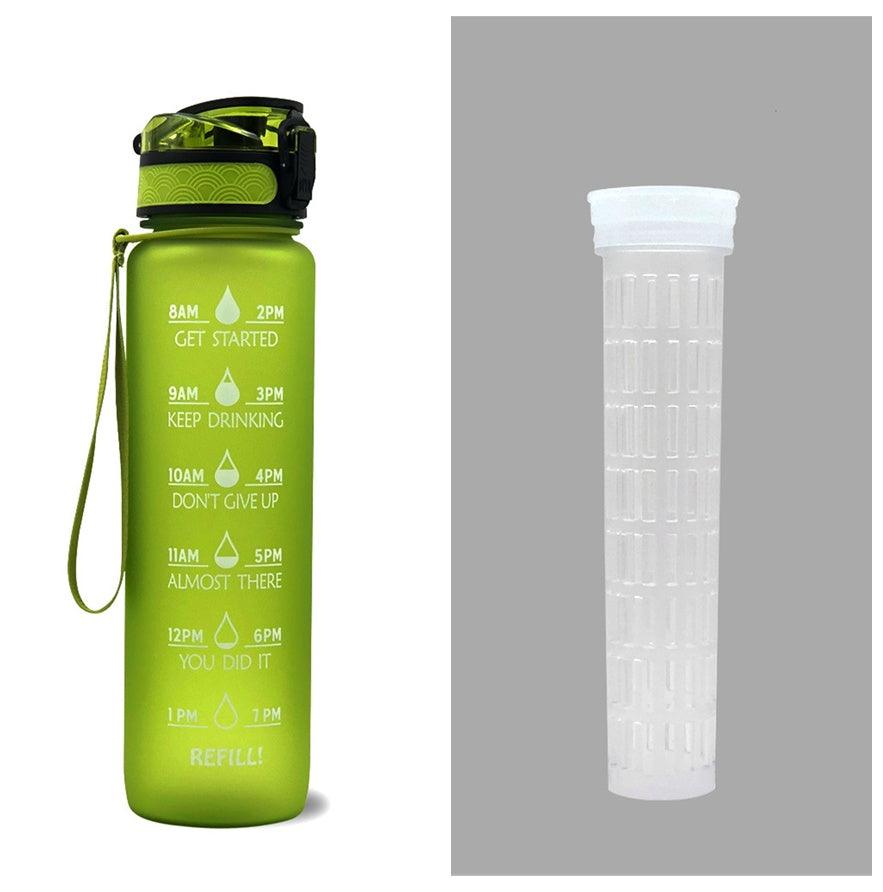 1L Tritan Water Bottle With Time Marker Bounce Cover Motivational Water Bottle Cycling Leakproof Cup For Sports Fitness Bottles - fadidesign