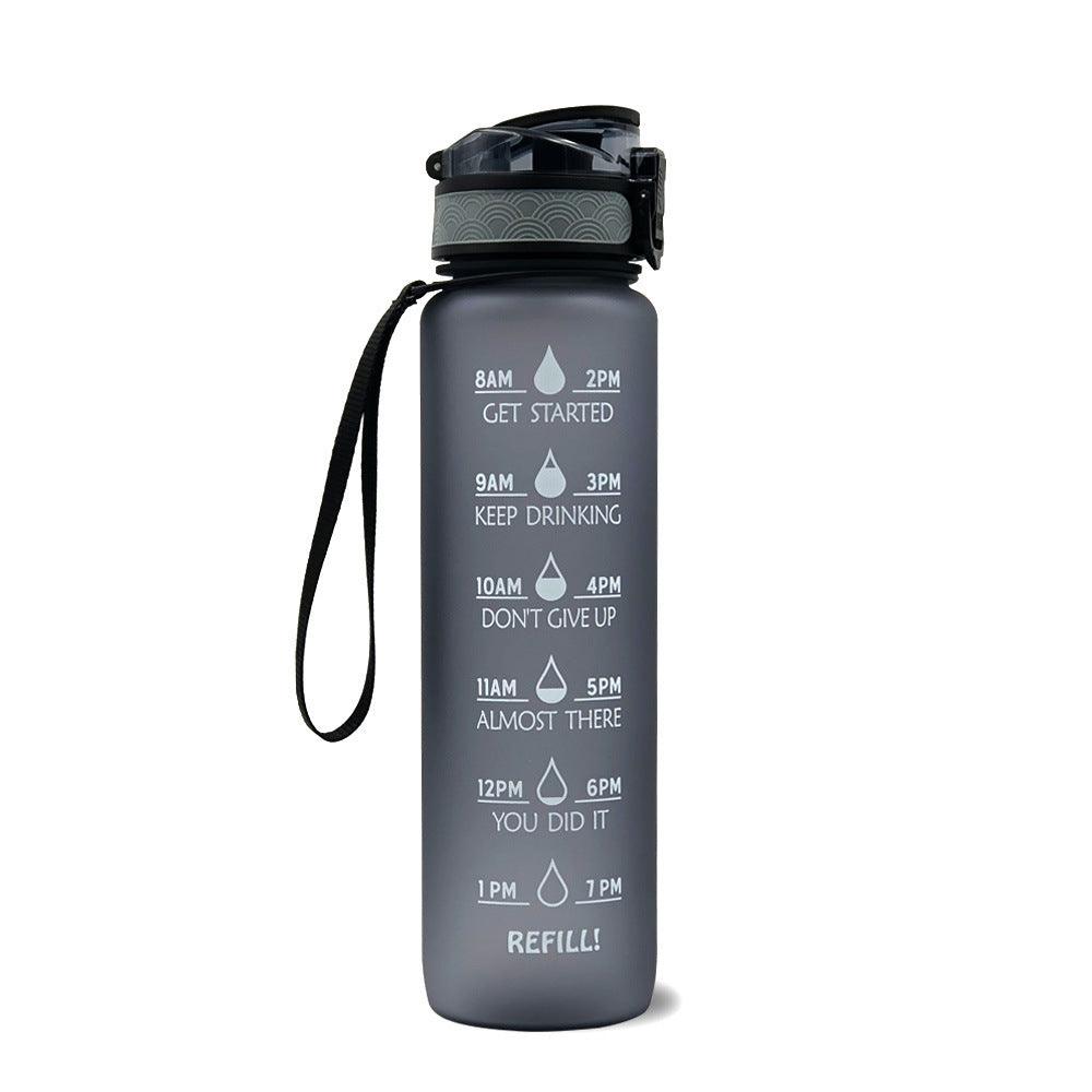 1L Tritan Water Bottle With Time Marker Bounce Cover Motivational Water Bottle Cycling Leakproof Cup For Sports Fitness Bottles - fadidesign