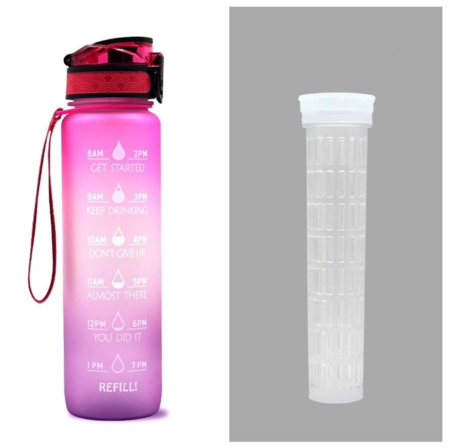 1L Tritan Water Bottle With Time Marker Bounce Cover Motivational Water Bottle Cycling Leakproof Cup For Sports Fitness Bottles - fadidesign