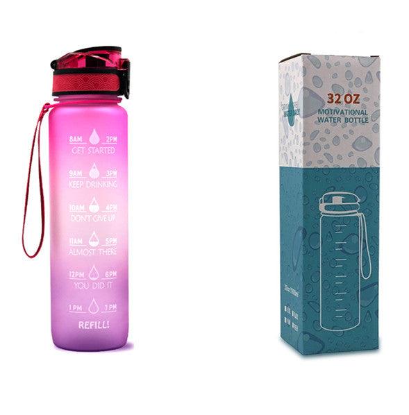 1L Tritan Water Bottle With Time Marker Bounce Cover Motivational Water Bottle Cycling Leakproof Cup For Sports Fitness Bottles - fadidesign