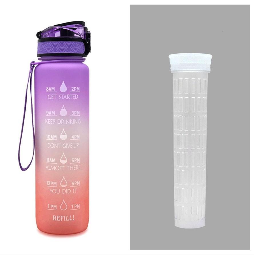 1L Tritan Water Bottle With Time Marker Bounce Cover Motivational Water Bottle Cycling Leakproof Cup For Sports Fitness Bottles - fadidesign