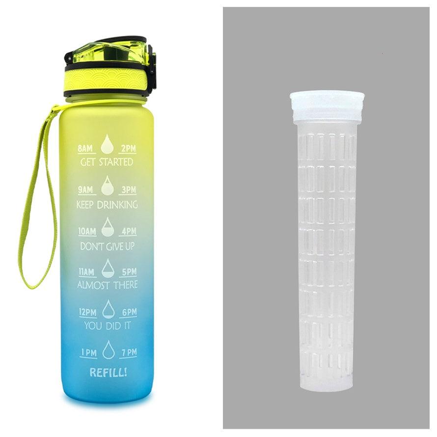 1L Tritan Water Bottle With Time Marker Bounce Cover Motivational Water Bottle Cycling Leakproof Cup For Sports Fitness Bottles - fadidesign