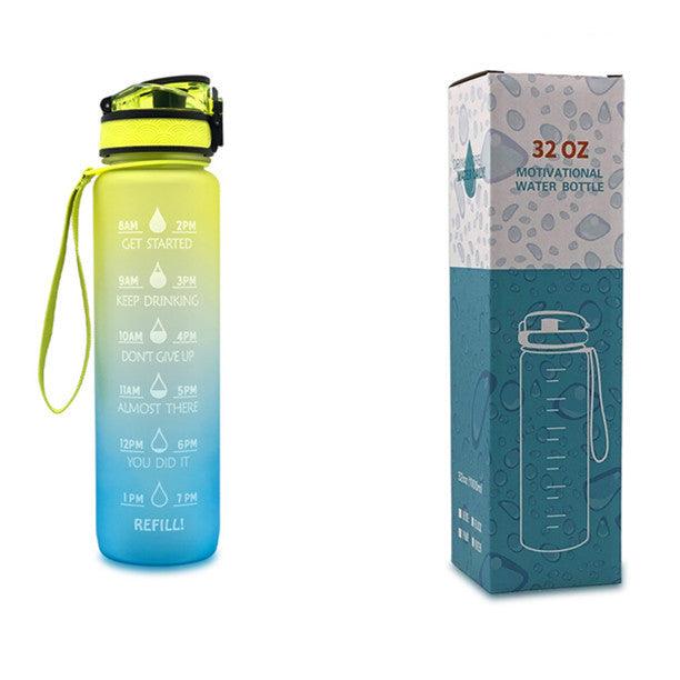 1L Tritan Water Bottle With Time Marker Bounce Cover Motivational Water Bottle Cycling Leakproof Cup For Sports Fitness Bottles - fadidesign