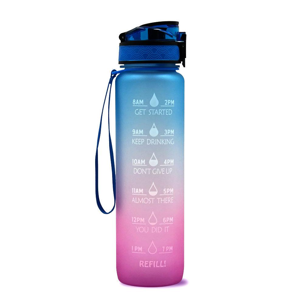 1L Tritan Water Bottle With Time Marker Bounce Cover Motivational Water Bottle Cycling Leakproof Cup For Sports Fitness Bottles - fadidesign