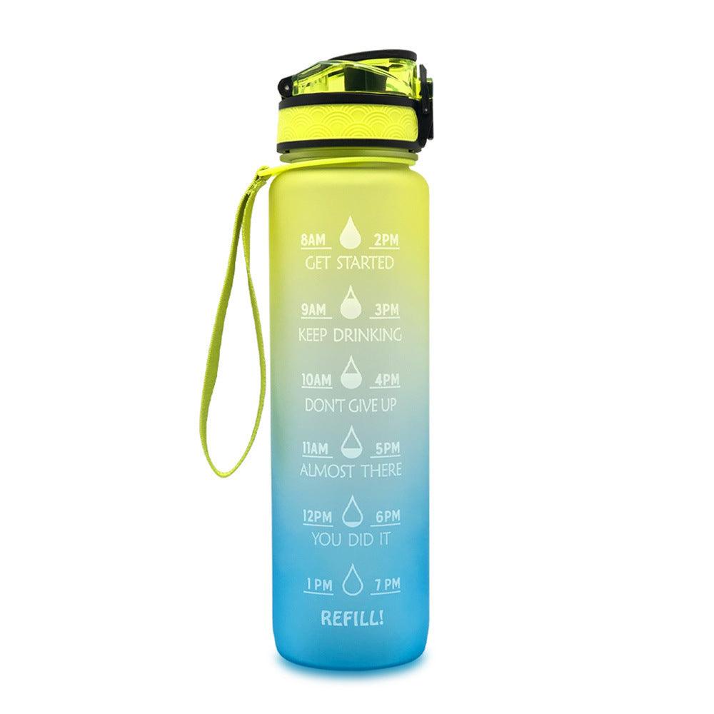 1L Tritan Water Bottle With Time Marker Bounce Cover Motivational Water Bottle Cycling Leakproof Cup For Sports Fitness Bottles - fadidesign