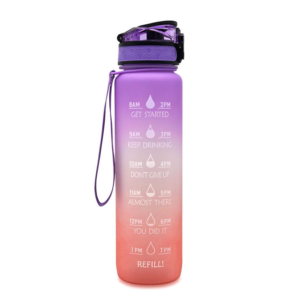 1L Tritan Water Bottle With Time Marker Bounce Cover Motivational Water Bottle Cycling Leakproof Cup For Sports Fitness Bottles - fadidesign