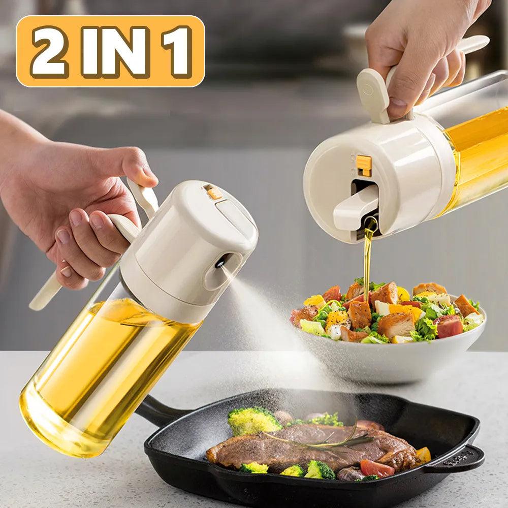 2 In 1 Oil Sprayer Bottle BBQ Cooking Oil Dispenser Olive Oil Pourers Sprayer Kitchen Baking Oil Mister Vinegar Bottle - fadidesign