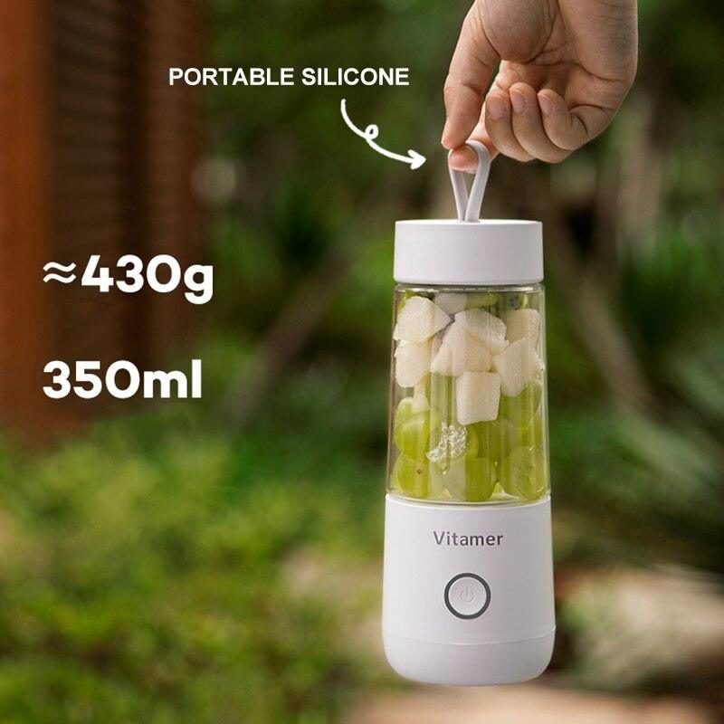 350ml Portable Blender Juicer Electric USB Rechargeable Mixer Smoothie Slushy Cup Juice Blender Bottle USB Charging Kitchen Gadgets - fadidesign