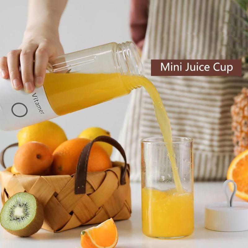 350ml Portable Blender Juicer Electric USB Rechargeable Mixer Smoothie Slushy Cup Juice Blender Bottle USB Charging Kitchen Gadgets - fadidesign