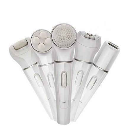 5 in 1 Multi-Functional Portable Face and body Skin Care Electric Massager Scrubber with Facial Latex Brush - fadidesign