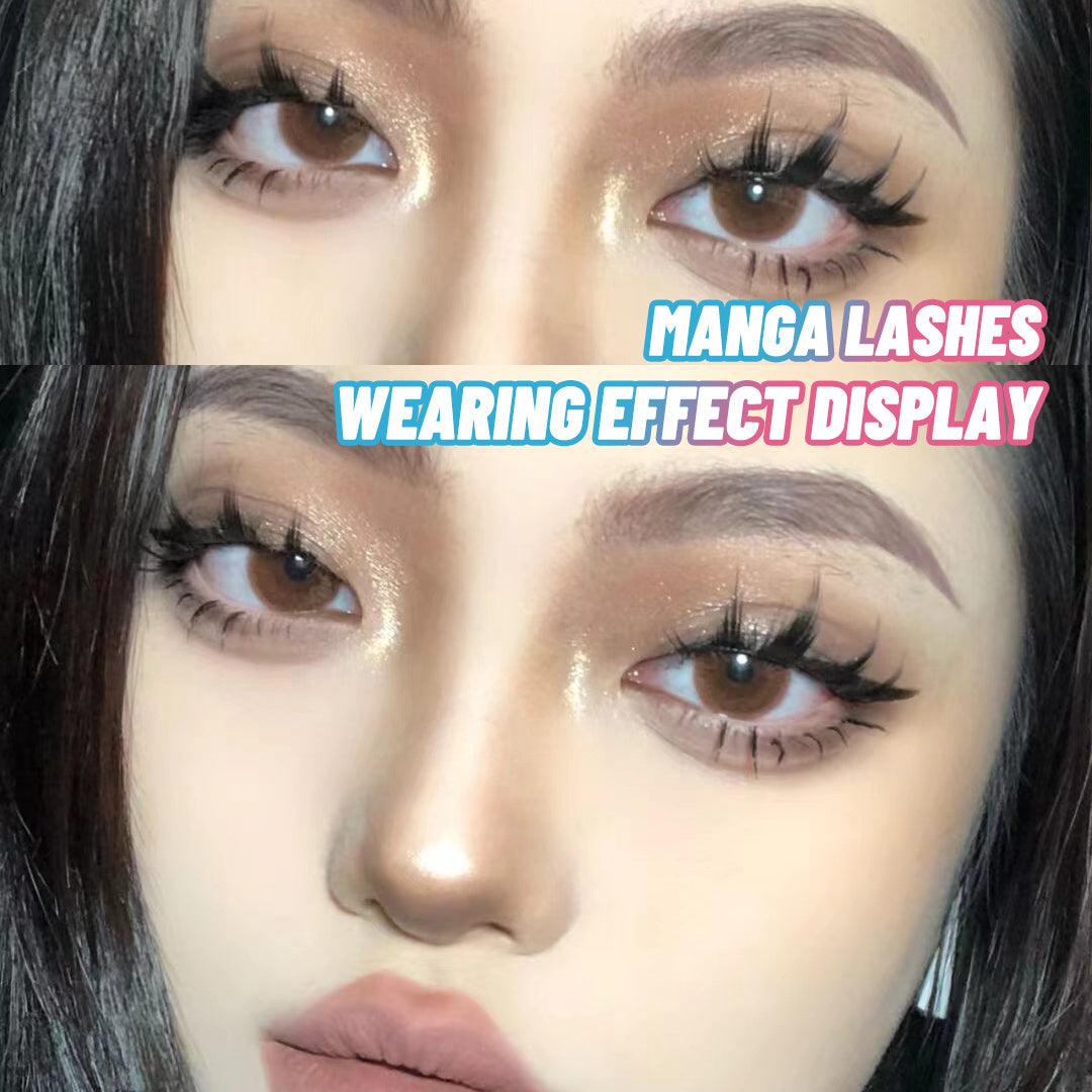 5 Pairs Manga Lashes New Arrival Anime Cosplay Natural Wispy Korean Makeup Artificial False Eyelashes - fadidesign