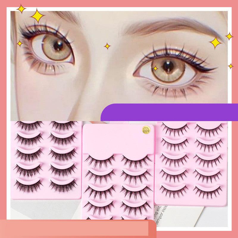 5 Pairs Manga Lashes New Arrival Anime Cosplay Natural Wispy Korean Makeup Artificial False Eyelashes - fadidesign