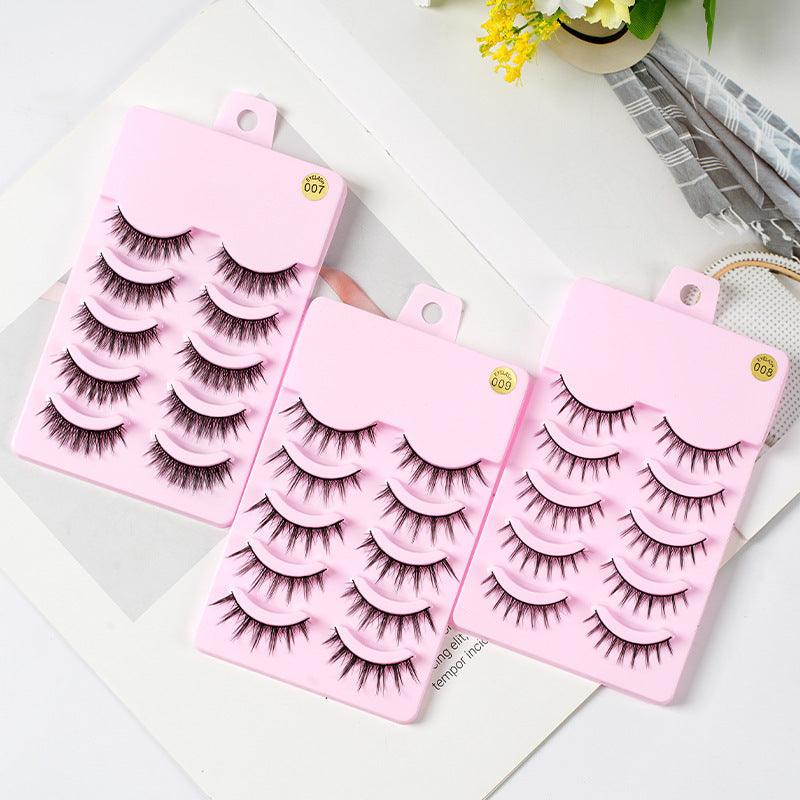 5 Pairs Manga Lashes New Arrival Anime Cosplay Natural Wispy Korean Makeup Artificial False Eyelashes - fadidesign