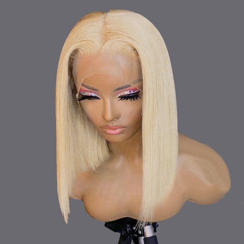 613 Blonde Bob Wig Short Straight Human Hair Wigs For Women - fadidesign