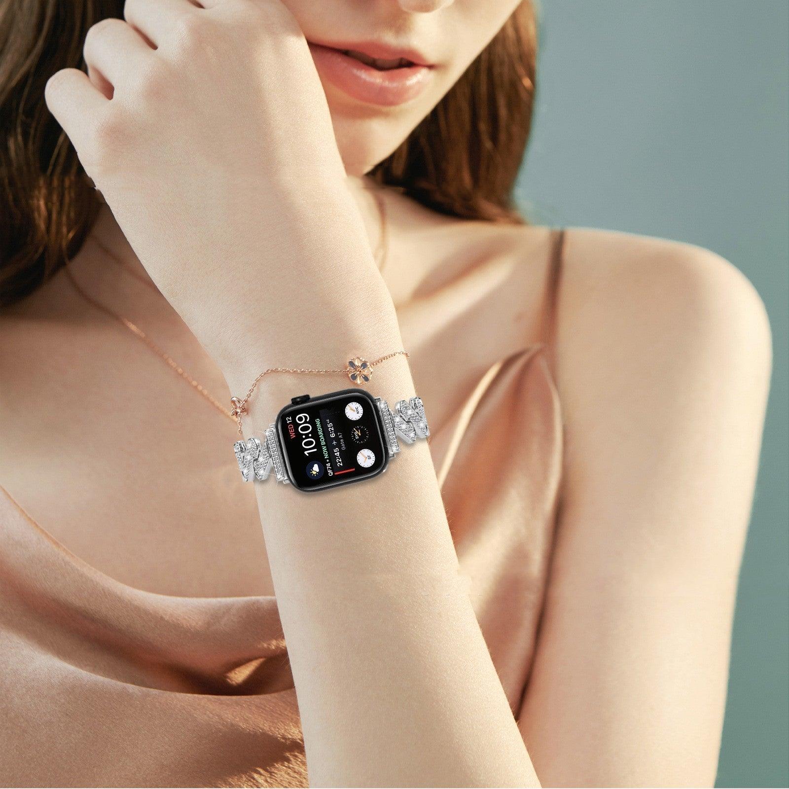 7-word Diamond-embedded Smart Watch Band - fadidesign