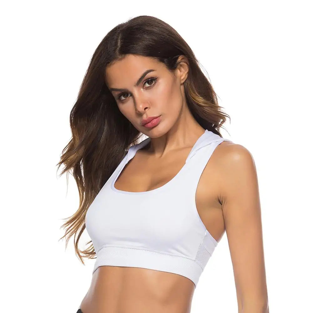 Women Sport Tank Crop Tops Fashion Hooded Athletic Vest Gym Fitness Sports Bras Running Female Girls Sprots Short Tees