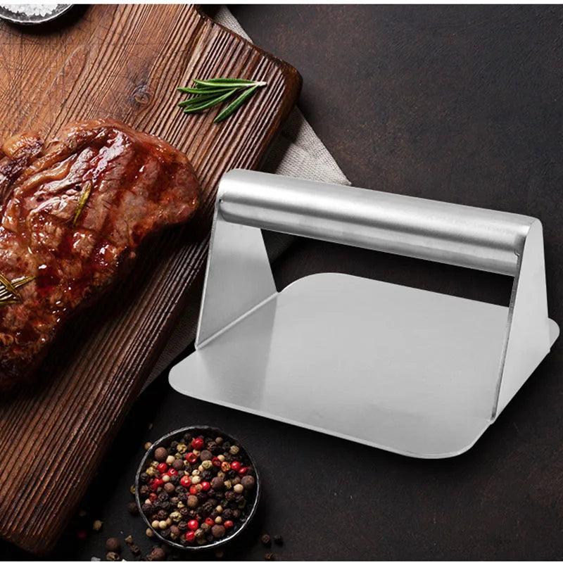 430 stainless steel hamburger meat press circular square burger meat press kitchen tool meat press plate 1PC