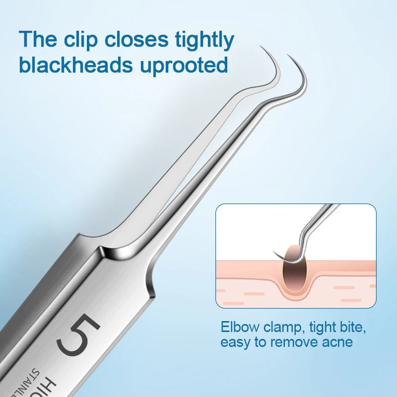 Cell Pimples Blackhead Remover Clip Ultra-fine Tweezers Black Dots Blackhead Extractor Acne Needle Facial Cleaner Skin Care Tool