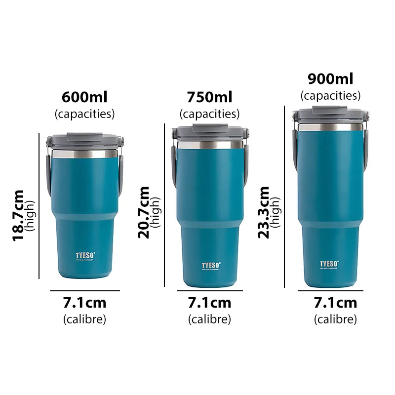 600/750/900ml Stainless Steel Thermos Bottle Tyeso Coffee Cup Insulation Cold And Hot Travel Fitness Mug Leakproof Vacuum Flask