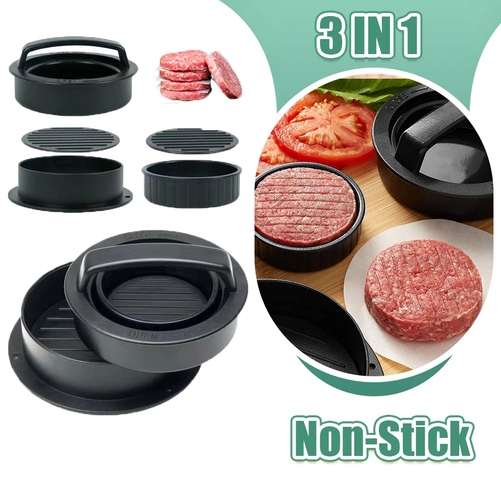 Hamburger Meat Press Maker Round Shape Non-Stick Stuffed Burger Patties Beef Grill Pie Press Mould Maker Kitchen Accessories