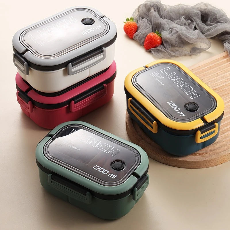 Double bed bento box, Japanese microwave lunch box, office worker fat reduction meal compartment lunch box