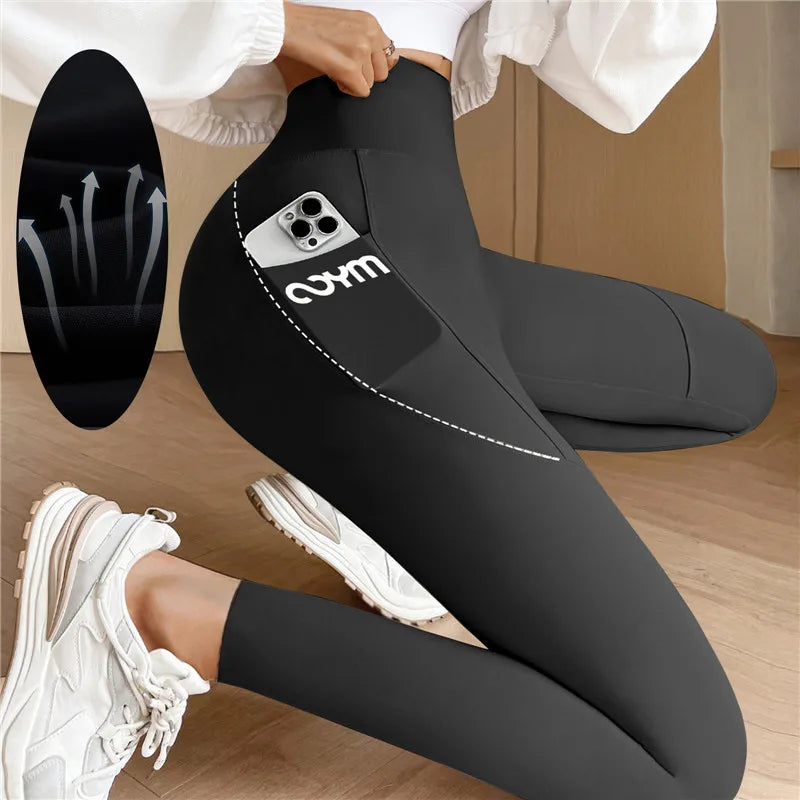 Seamless Leggings With Pocket Women Soft Solid Workout Tights Fitness Outfits Yoga Pants High Waist Gym Wear Spandex Leggings