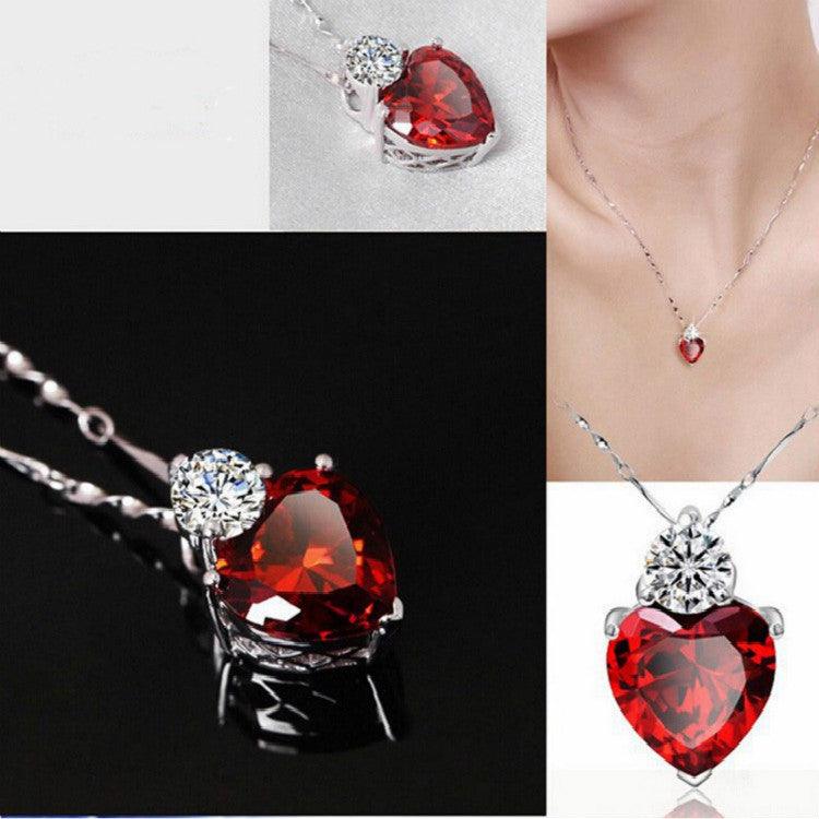 Aliexpress selling jewelry red peach Earring Necklace bride jewelry set Taobao supply - fadidesign