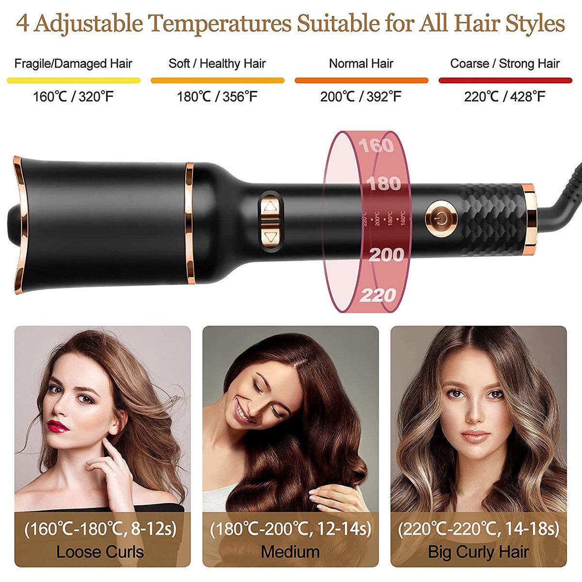 Automatic Curling Iron Air Curling Flat Iron Magic Wand Wave Styling Automatic Rotating Curling Wand Salon Styling - fadidesign