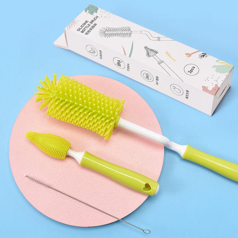 Baby Silicone Baby Bottle Brush Straw Scrubbing Baby Bottle Brush Cleaning - fadidesign