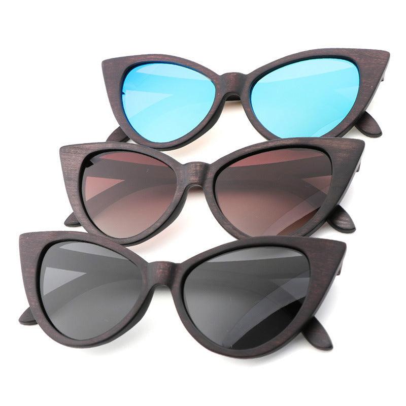 Bamboo Wood Glasses Fashion Ladies Cat Eye Polarized Sunglasses - fadidesign