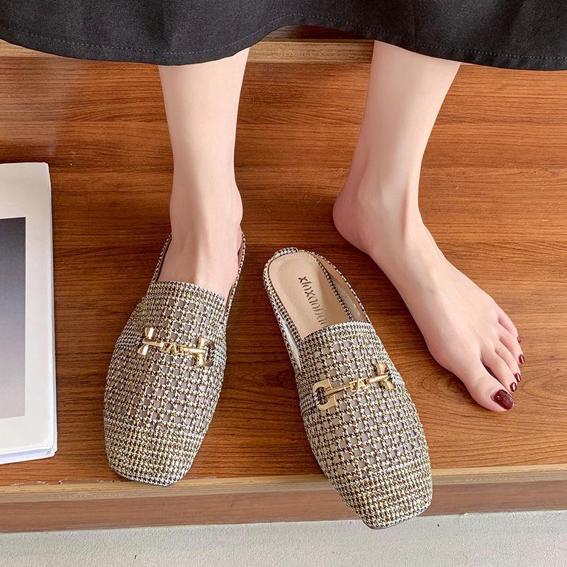 Baotou Half Slippers Women Flat Outer Wear - fadidesign