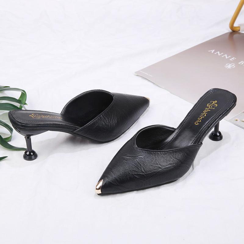 Baotou Ladies Half Slippers Outer Wear Fashionable Slippers Women - fadidesign