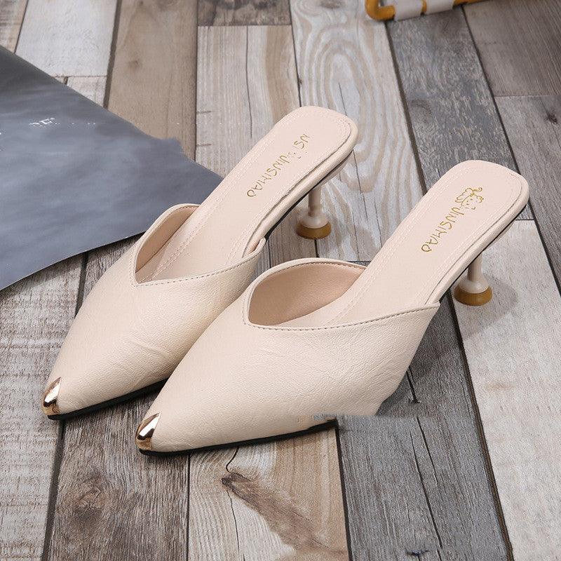 Baotou Ladies Half Slippers Outer Wear Fashionable Slippers Women - fadidesign